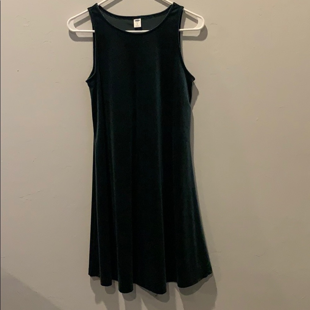 Emerald green velvet dress